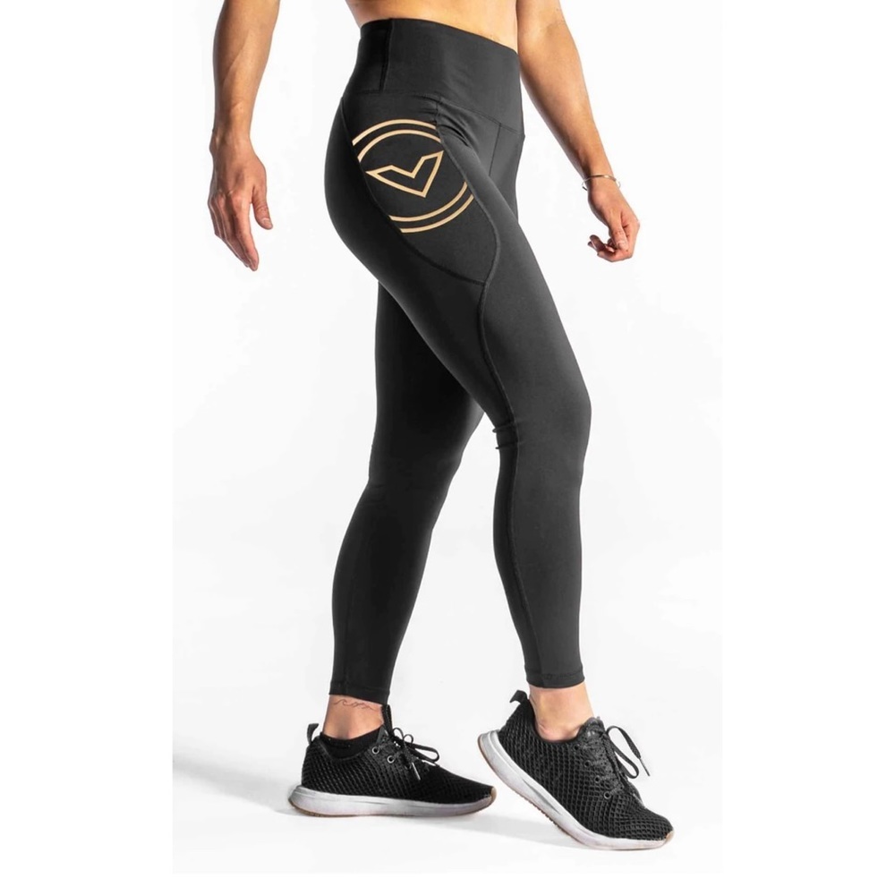 Virus Black and Gold EAu7 Bioceramic Compression Pant Leggings